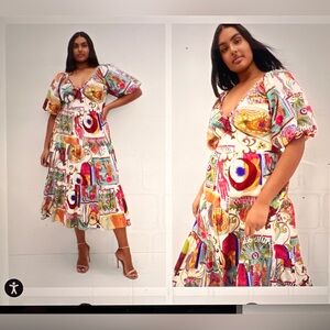 NWT Colorful Summer Printed Women's Dress